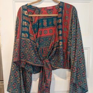 Flirty, Sexy, Silk Sari crop top, wrap top